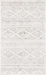 Ковер SAFAVIEH, 61 x 153 см, Tulum Collection, Ivory & Grey, Moroccan Boho Tribal Design, Non-Shedding & Easy Care, идеален для помещений с высокой проходимостью: прихожая, гостиная, спальня (TUL272A)