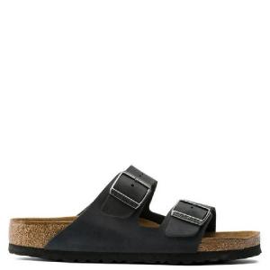Кожаные сандалии Birkenstock Arizona с мягкой стелькой, черный