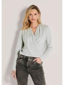 MADELEINE Элегантный топ с запахом, кремово-серебристого цвета