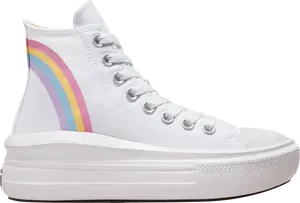 Кроссовки Converse Chuck Taylor All Star Move Platform High GS Rainbow Cloud, белый