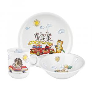 Набор детской посуды Seltmann Weiden KINDERTRÄUME, фарфор, 3 предмета, мультиколор/красный