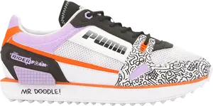 Кроссовки Puma Mr. Doodle x Wmns Mile Rider Wavy Doodles, белый