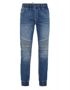 Джинсовые спортивные брюки Basic Philipp Plein, цвет Royalty