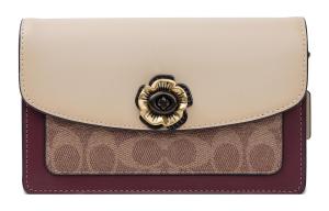 Сумка Parker из лакированного холста с тесьмой из телячьей кожи, через плечо, кросс-боди Coach для женщин