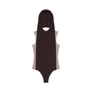 Толстовка Courrèges Frame Illusion Hooded Bodysuit, Chocolate/Black