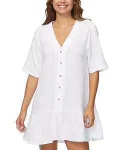 Юношеская хлопковая накидка Sol с V-образным вырезом и рукавами до локтя Raisins, белый