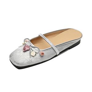 Женские сандалии с закругленным носком и подошвой TPR, устойчивые к истиранию и скольжению Echo&yolo, Silver