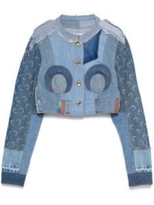 Marine Serre укороченная джинсовая куртка, синий