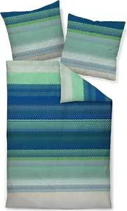 Комплект постельного белья Janine Design Mako-Satin 98120 moments, цвет голубой бирюзовый, размер 155x220+80x80 Original Janine