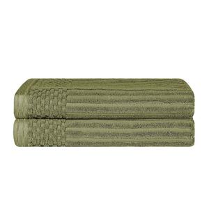 Набор ультравпитывающих банных полотенец из хлопчатобумажной ткани SUPERIOR из 2 предметов Soho в рубчик с текстурой, цвет Sage
