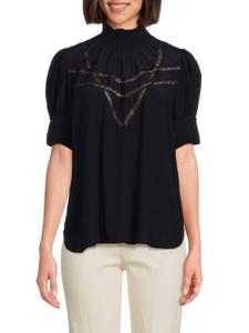 Топ Tupelo с высоким воротом и кружевной отделкой Zadig & Voltaire, синий