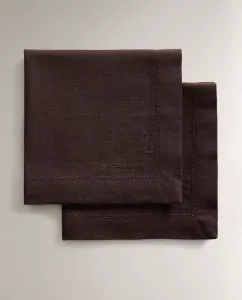 Салфетка Zara Home Pack Of Hemstitched Cotton, 2 шт., 45x45 см, коричневый