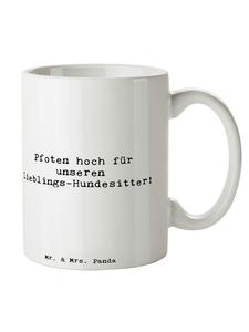 Кружка с надписью Любимая няня для собак белого цвета Mr. & Mrs. Panda