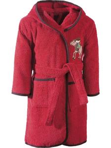 Erwin Müller Детский банный халат из махровой ткани с капюшоном, красный