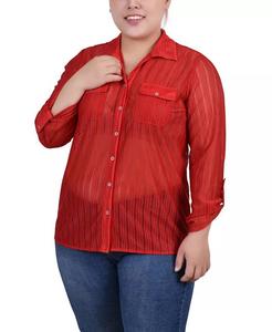 Женский топ NY Collection, коричневый/бежевый