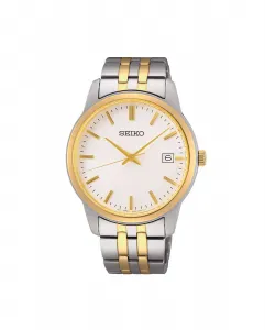 Нео классические мужские часы SUR402P1 из стали с серебряным ремешком Seiko, серебряный