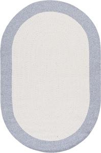 Ковер SAFAVIEH, 183 x 244 см, Washable Rug Braided Collection - овальный, Ivory & Grey, ручной работы, для помещений и улицы, устойчивый к погодным условиям, идеально для патио, гостиной, прихожей, столовой (BRA281A)