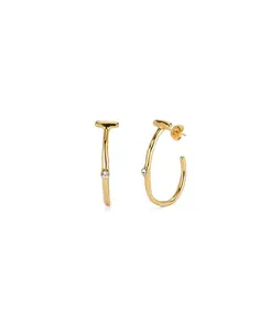 Серьги-Кольца с белым топазом Unode50, gold