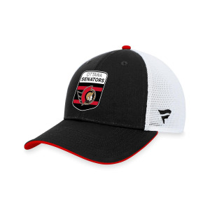 Мужская черная фирменная регулируемая кепка Ottawa Senators NHL Draft On Stage Trucker Fanatics