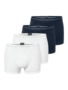 Schiesser Ретро шорты/брюки из хлопка Flex белого/синего цвета