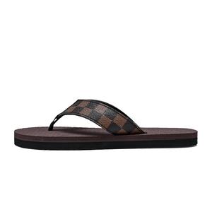 LEXON Мужские шлепанцы с резиновой подошвой устойчивые к истиранию быстросохнущие противоскользящие коричневые, цвет Brown