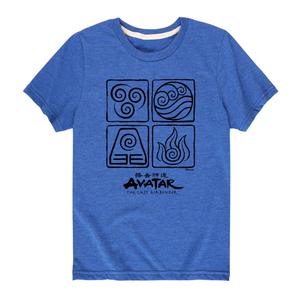 Футболка с изображением символов «Аватар: последний маг стихии» для мальчиков 8–20 лет Licensed Character, синий