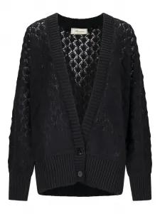 Кардиган открытой вязки на пуговицах BLUMARINE, черный