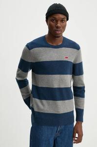 Джемпер мужской Levi's шерстяной в полоску, темно-синий