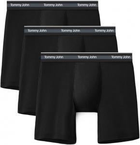 Боксеры Tommy John Comfort Micro 6" Boxer Brief 3-Pack, черный