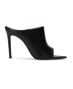 Черные сандалии-вьетнамки на шпильке с острым носком Kazar, черный