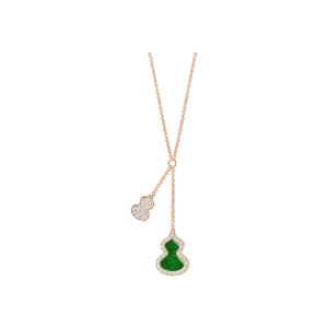 Колье Qeelin Wulu из розового золота с нефритом и бриллиантами