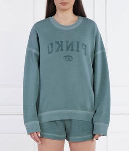 Свитшот женский Pinko свободного кроя с принтом, бирюзовый