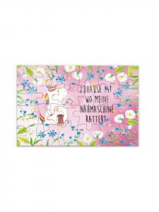 Mr. & Mrs. Panda Головоломка «Швея-единорог» с надписью пастельно-красного цвета