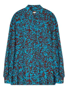 Рубашка свободного кроя с принтом DRIES VAN NOTEN, синий