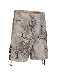 PAULGOS Кожаные шорты, натуральная кожа, модель HK6 ANTIK, цвет полуночно-серый