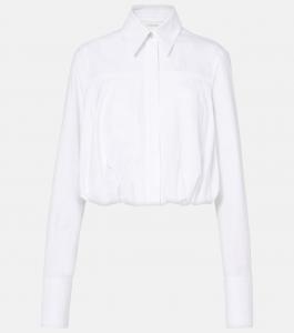 Земира укороченная рубашка из хлопкового поплина Sportmax, BIanco Ottico