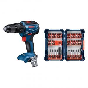 Ударная дрель-шуруповерт Bosch GSB18V-490N 18V (без аккумулятора) + Набор бит Bosch SDMS44, 44 штуки