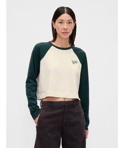 (W) Укороченная футболка свободного кроя с логотипом GAP