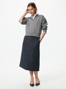 Юбка Uniqlo Cotton Midi, 08 темно-серый