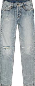 Брюки Fear of God Essentials Denim Pant 'Light Indigo Distress Wash', синий