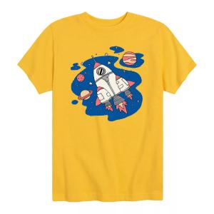 Футболка «Ракета в космосе с планетами» для мальчиков 8–20 лет Licensed Character, желтый