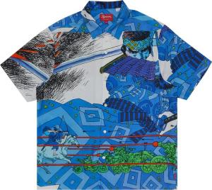 Рубашка Supreme Ronin Silk Short-Sleeve Shirt 'Blue', синий