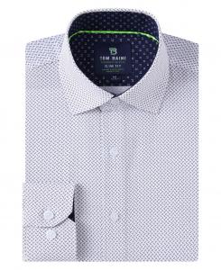 Мужская классическая рубашка slim fit с длинным рукавом и геометрическим рисунком Tom Baine, мульти