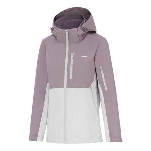 Куртка цветные блоки 3 в 1 флисовая ветровка с капюшоном Li-Ning, лиловый