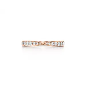 Кольцо Tiffany & Co. Harmony Band, 1,8 мм, розовое золото/бриллианты