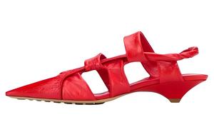 Bottega Veneta Женские повседневные туфли Point Casual Single, красные