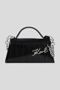 Кожаная сумка K/SIGNATURE Karl Lagerfeld, черный