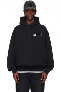 Толстовка с логотипом, приклеенным лентой Vetements, черный