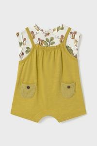 Хлопковый детский комбинезон Rampers Mayoral Newborn, желтый