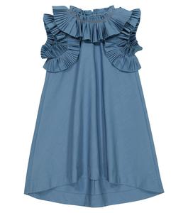 Платье с оборками Brunello Cucinelli, синий